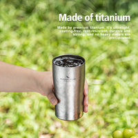 Boundless Voyage Titanium Double-Walled Beer Cup Ultralight Coffee Tea Juicy Cups for Home Outdoor Camping Picnic 300ml Crystallized Finish Ti3246D
