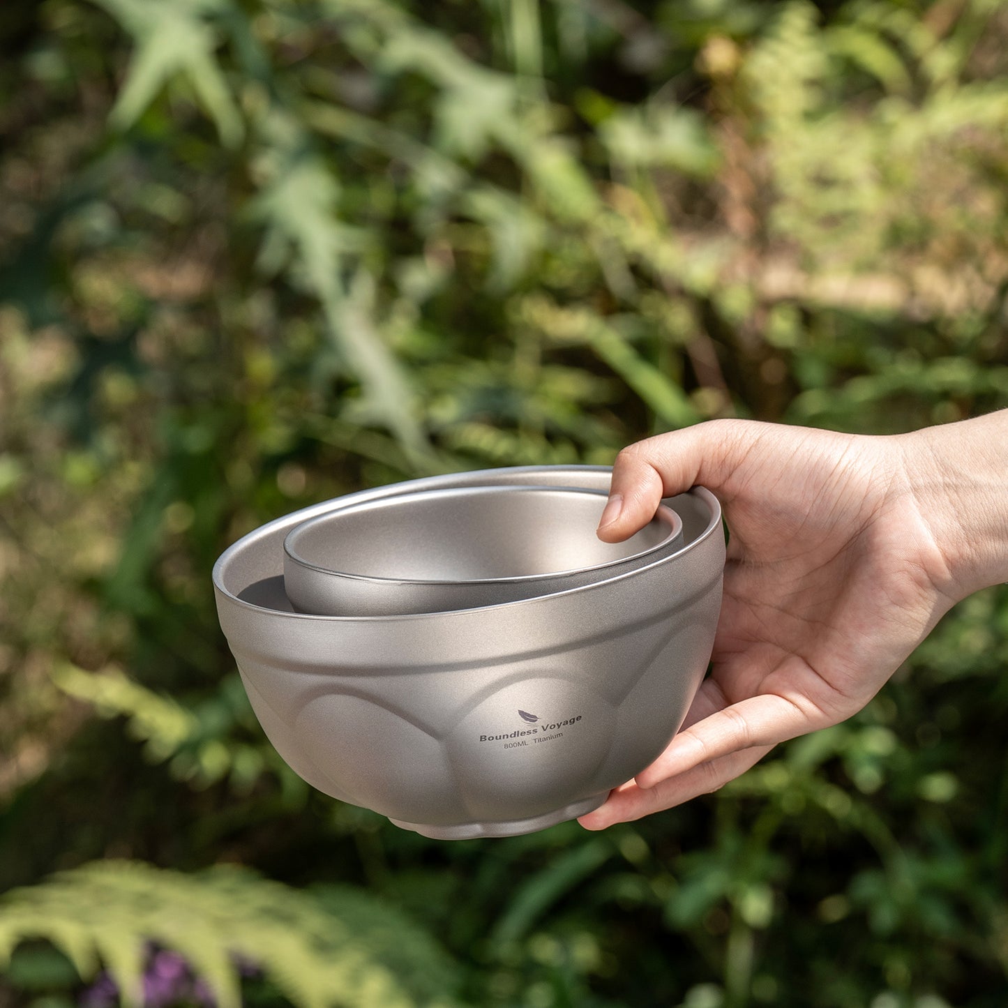 Boundless Voyage 500 ml / 800 ml Titan-Doppelwand-Schale, Reise- und Campinggeschirr, ultraleicht, langlebig, tragbar, für Reis, Suppe, Haferflocken, Joghurt, Ti1171T-Ti1173T