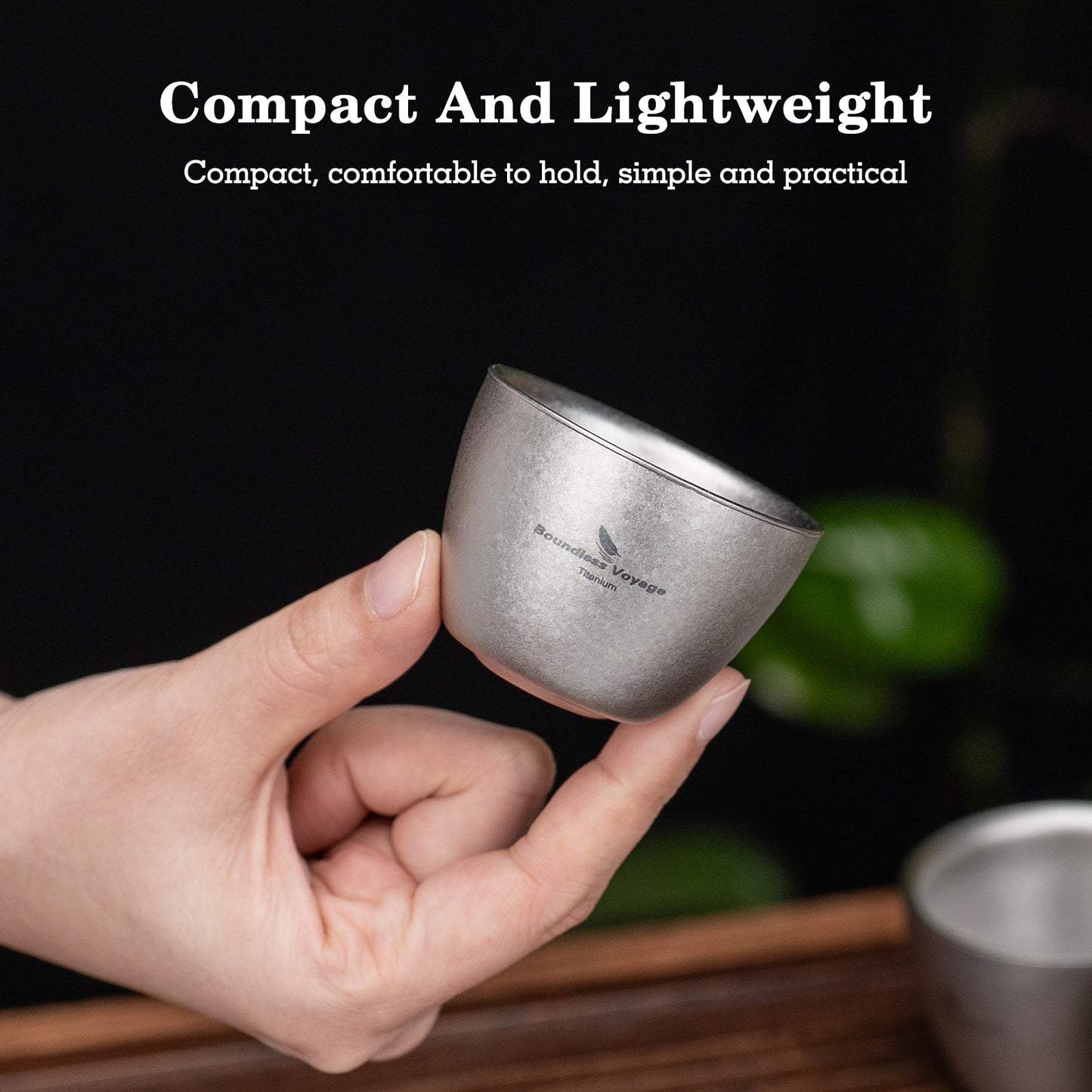 Boundless Voyage Double-Wall Pure Titanium Drinking Mug | Portable Tea Cup for Camping, Picnic & Daily Home Use Ti3089D