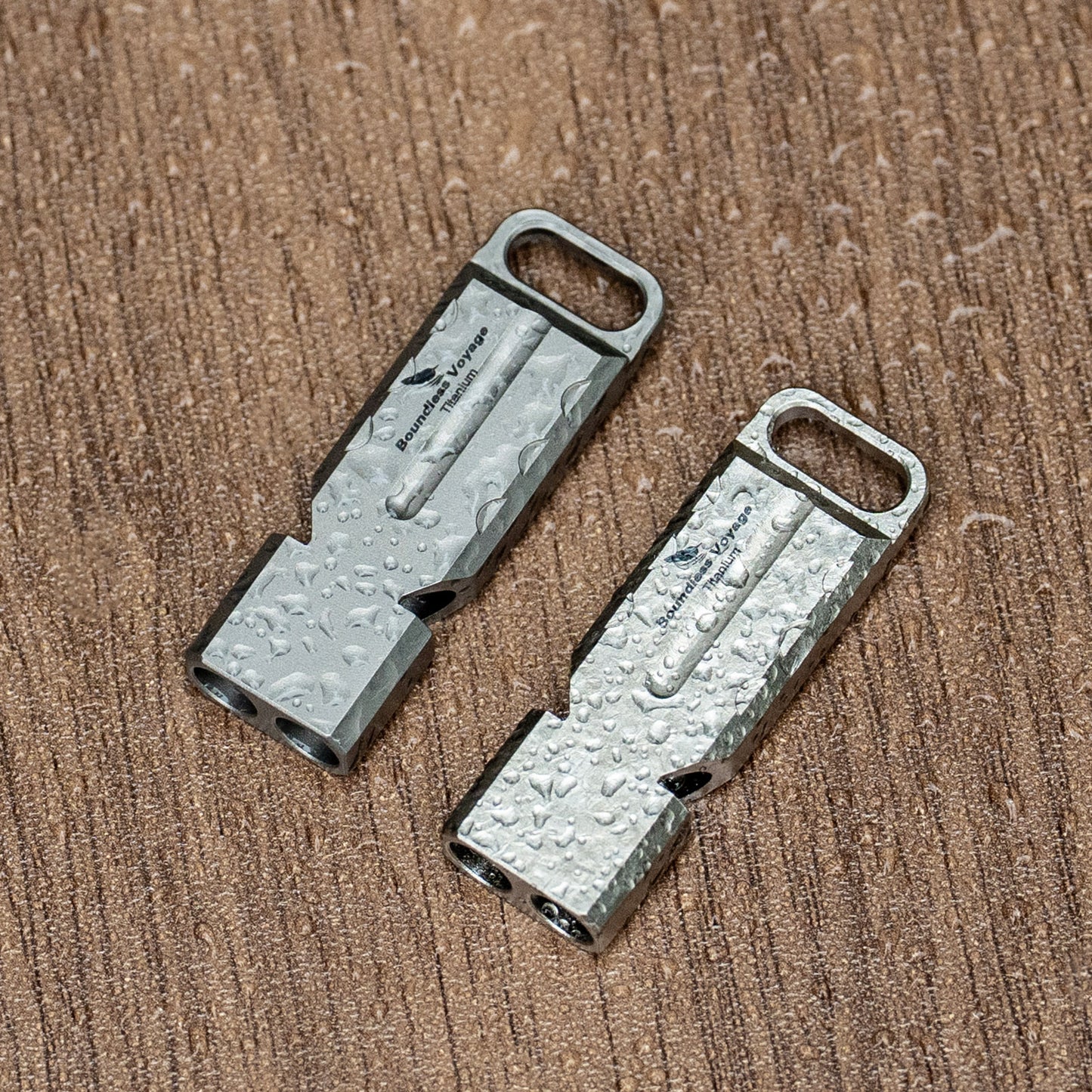 Boundless Voyage Titanium Dual Tube Survival Whistle, High Decibel Emergency Whistle, Lightweight & Durable Outdoor Safety Whistle for Camping Hiking Backpacking Ti9029O
