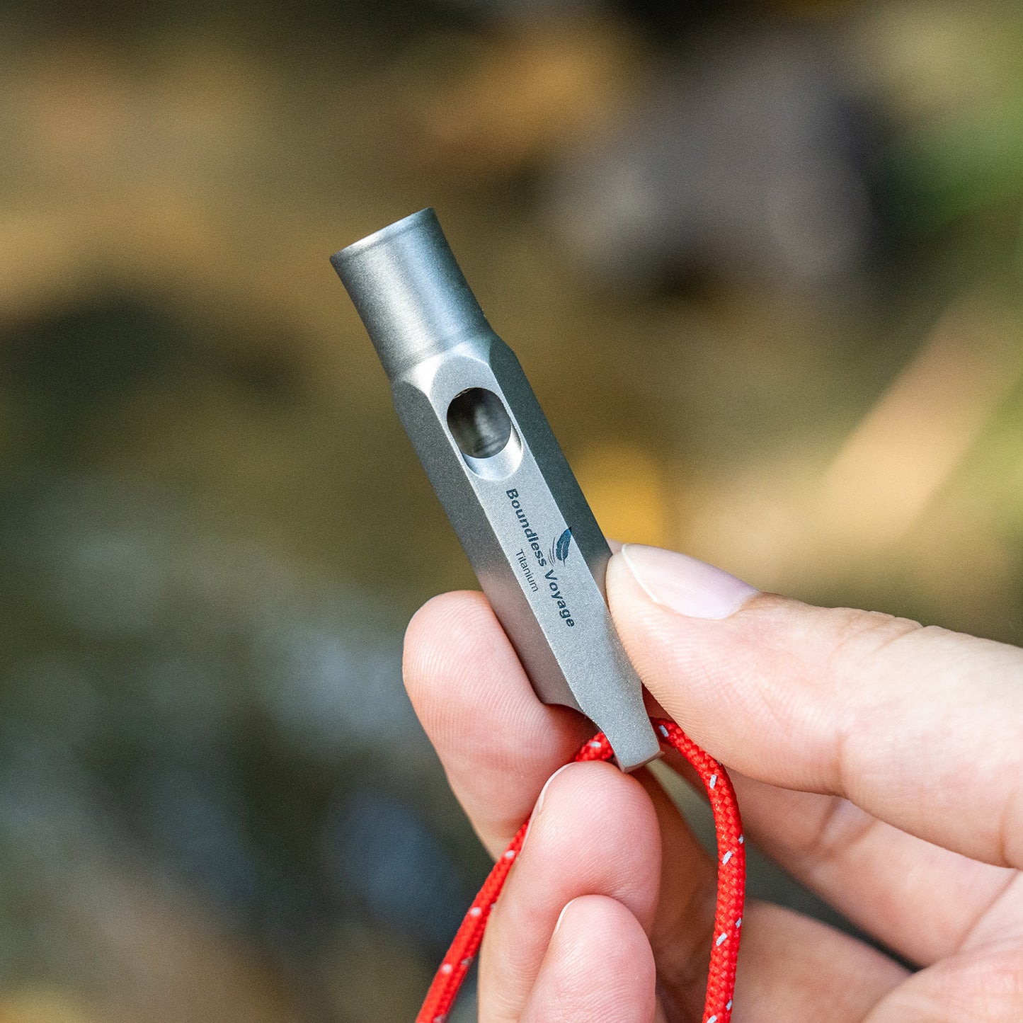 Boundless Voyage Titanium Whistle Emergency Survival Safety Whistles with Lanyard Loud for Outdoor Camping Hiking Coaches Training Sports Keychain Whistle  Ti9015O