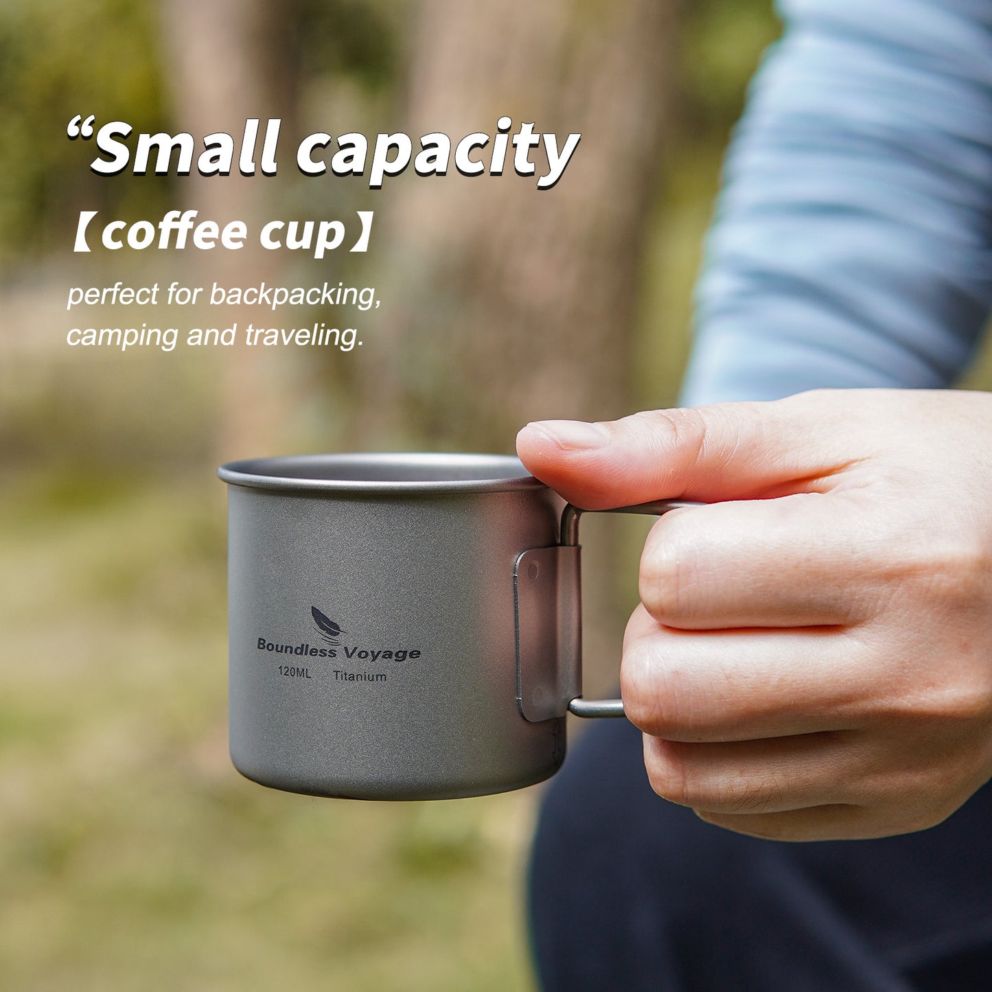 Boundless Voyage 1.5L Titanium Camping Coffee Pot, Stovetop & Campfire Safe Fast Brew Kettle for Boiling Water, Outdoor Travel & Barista Brewing Ti3128D/Ti3129D