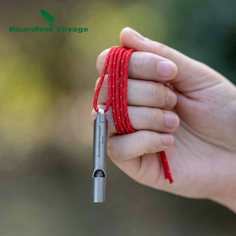 Boundless Voyage Titanium Whistle Emergency Survival Safety Whistles with Lanyard Loud 9014O