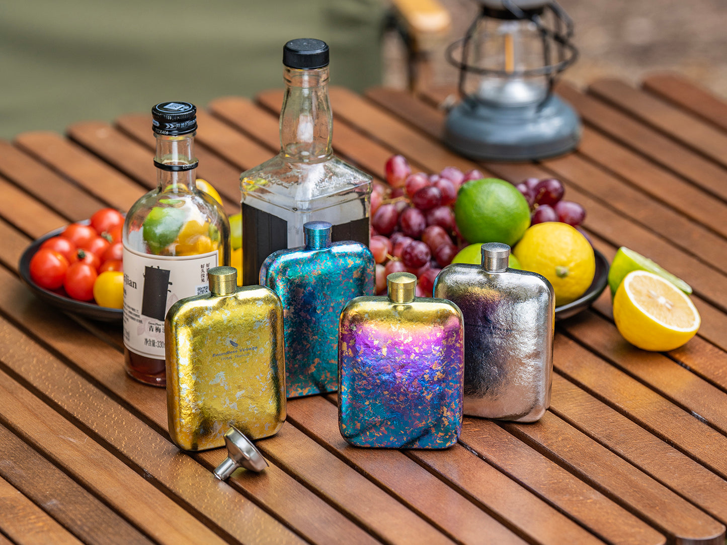 Boundless Voyage Titanium Hip Flask 170ml Small Liquor Flask Bottle for Whiskey Vodka Wine Portable Travel Outdoor Ultralight Pocket Drinkware for Men & Women Ti3263D