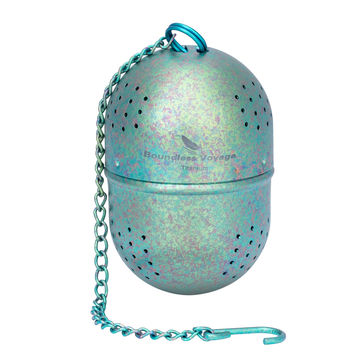 Boundless Voyage Ultralight Titanium Tea Ball Infuser with Extended Chain, Fine Mesh Strainer for Loose Tea & Spices, Reusable Filter for Mugs Teapots Home Kitchen Teaware Ti3207A