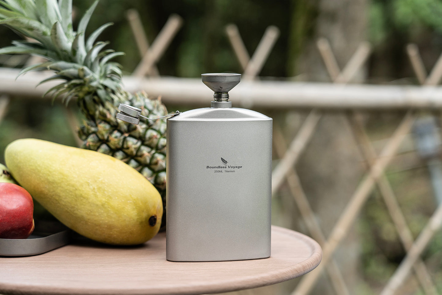 Boundless Voyage Titanium Ultralight Hip Flask 250ml Portable Wine Bottle with Funnel Camping Picnic Pocket Whiskey Alcohol Drinkware Accessories Ti3063D-Ti3064D