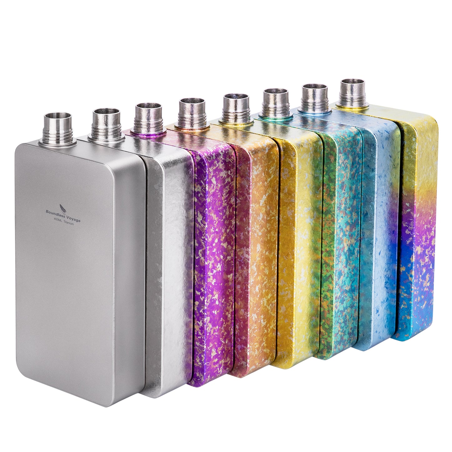 Boundless Voyage Titanium Flask 400ml, Camping & Travel Metal Liquor Bottle, Ultra-Light Square Design, Gift for Men & Outdoor Enthusiasts