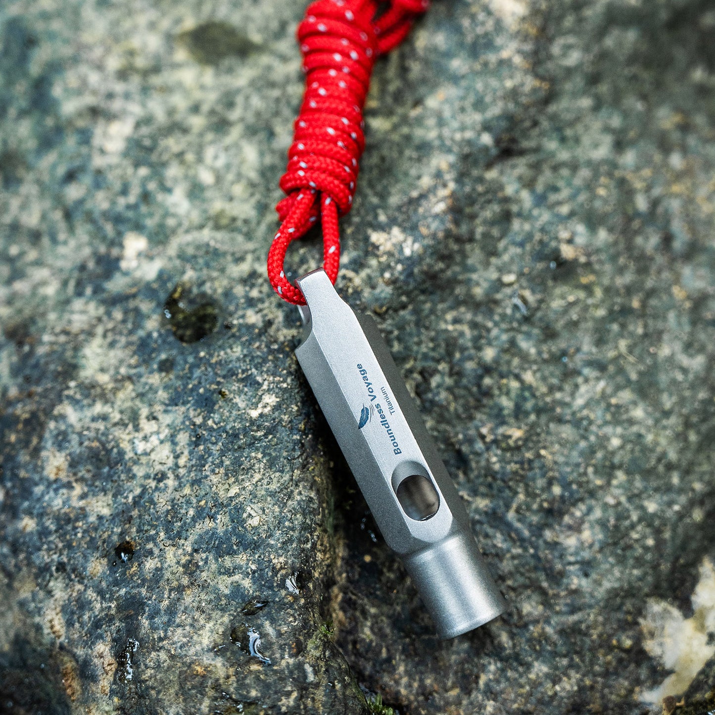 Boundless Voyage Titanium Whistle Emergency Survival Safety Whistles with Lanyard Loud for Outdoor Camping Hiking Coaches Training Sports Keychain Whistle  Ti9015O
