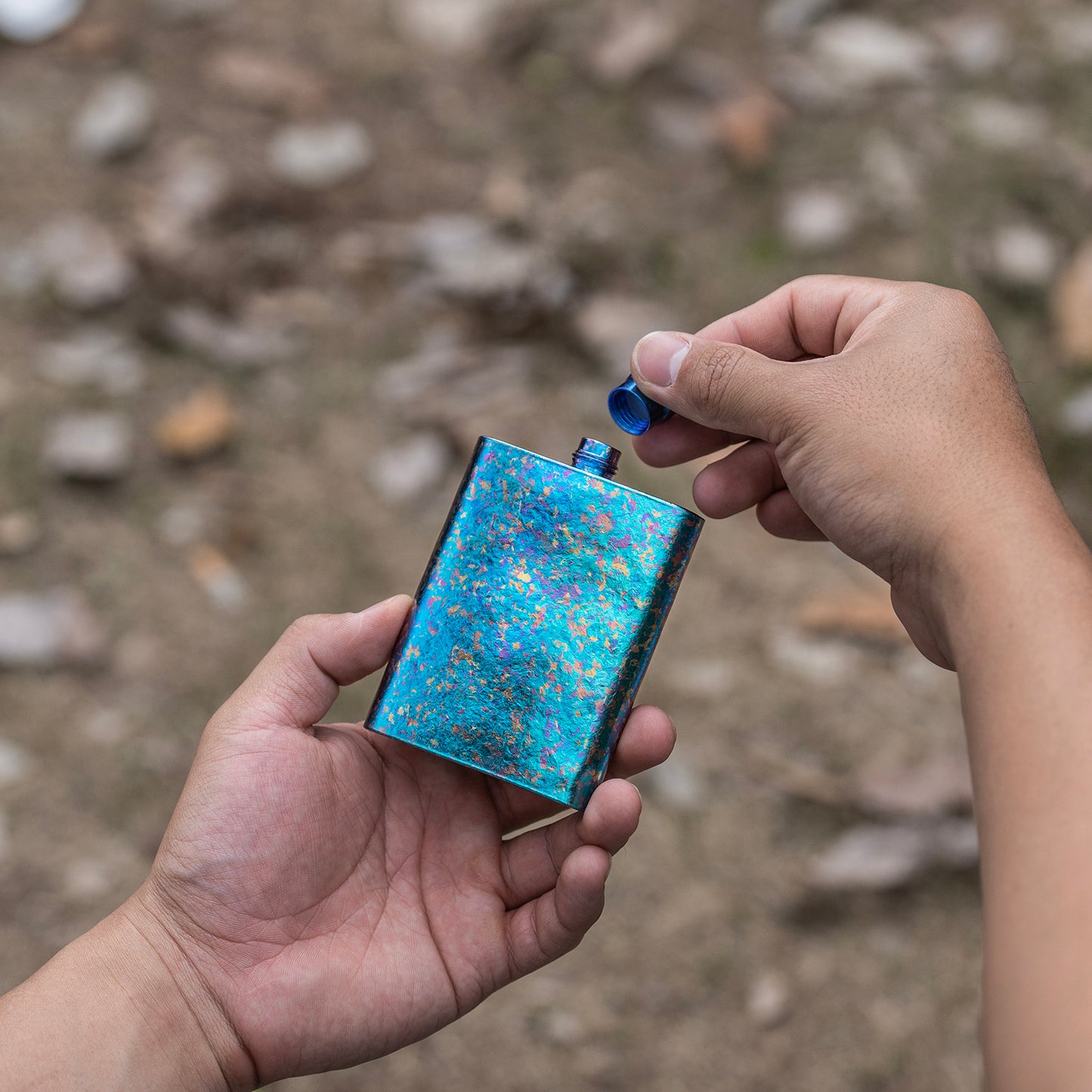Boundless Voyage Titanium Colorful Flask 100ml Ultralight Mini Ti Flagon for Outdoor Travel Water Juice Whiskey Wine Pot Bottle 100ml Ti3262D