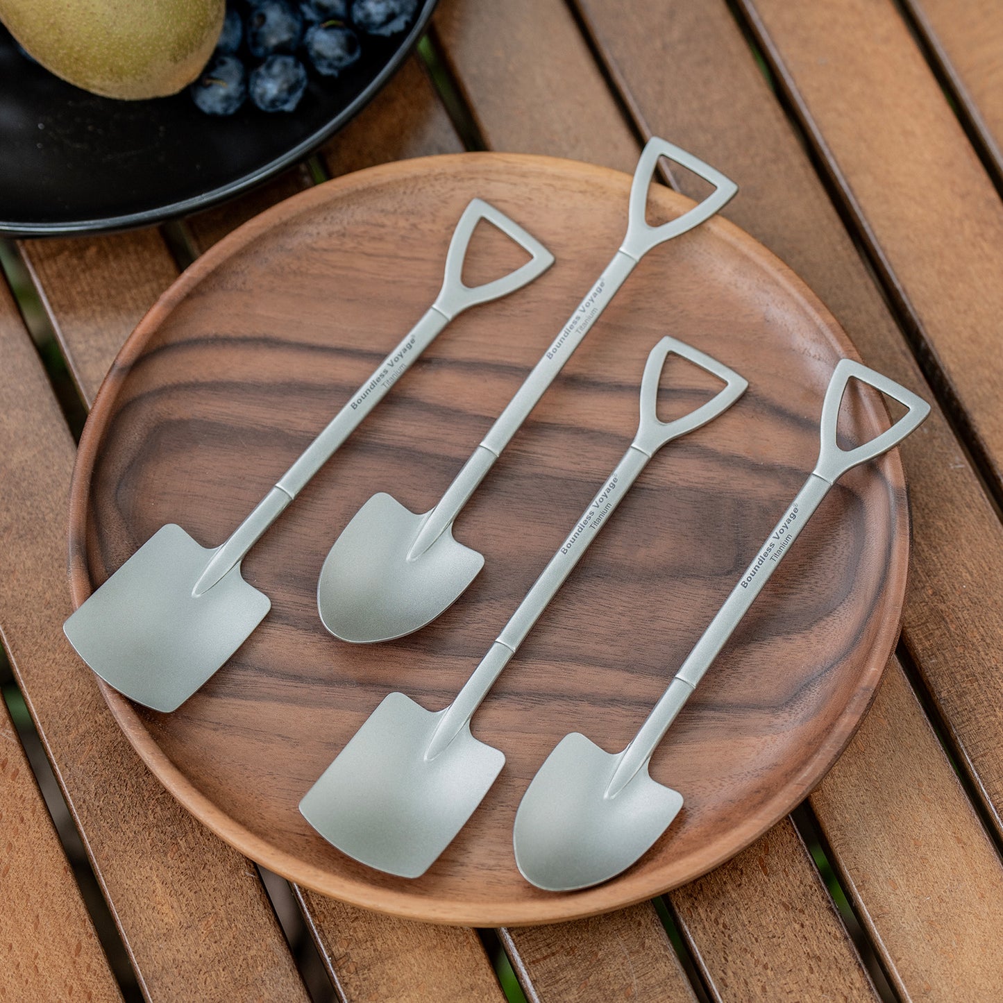 Boundless Voyage Mini Shovel-Shaped Titanium Spoon, Lightweight Durable Cute Dessert Ice Cream Fruit Spoon for Camping Home Tableware  Ti1131T