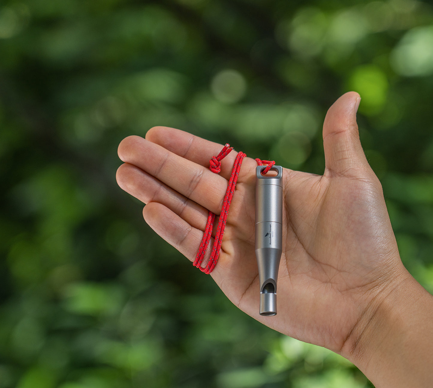 Boundless Voyage Titanium Whistle Emergency Survival Safety Whistles with Lanyard Loud for Outdoor Camping Hiking Coaches Training Sports Keychain Whistle Signaling Tool Ti9017O