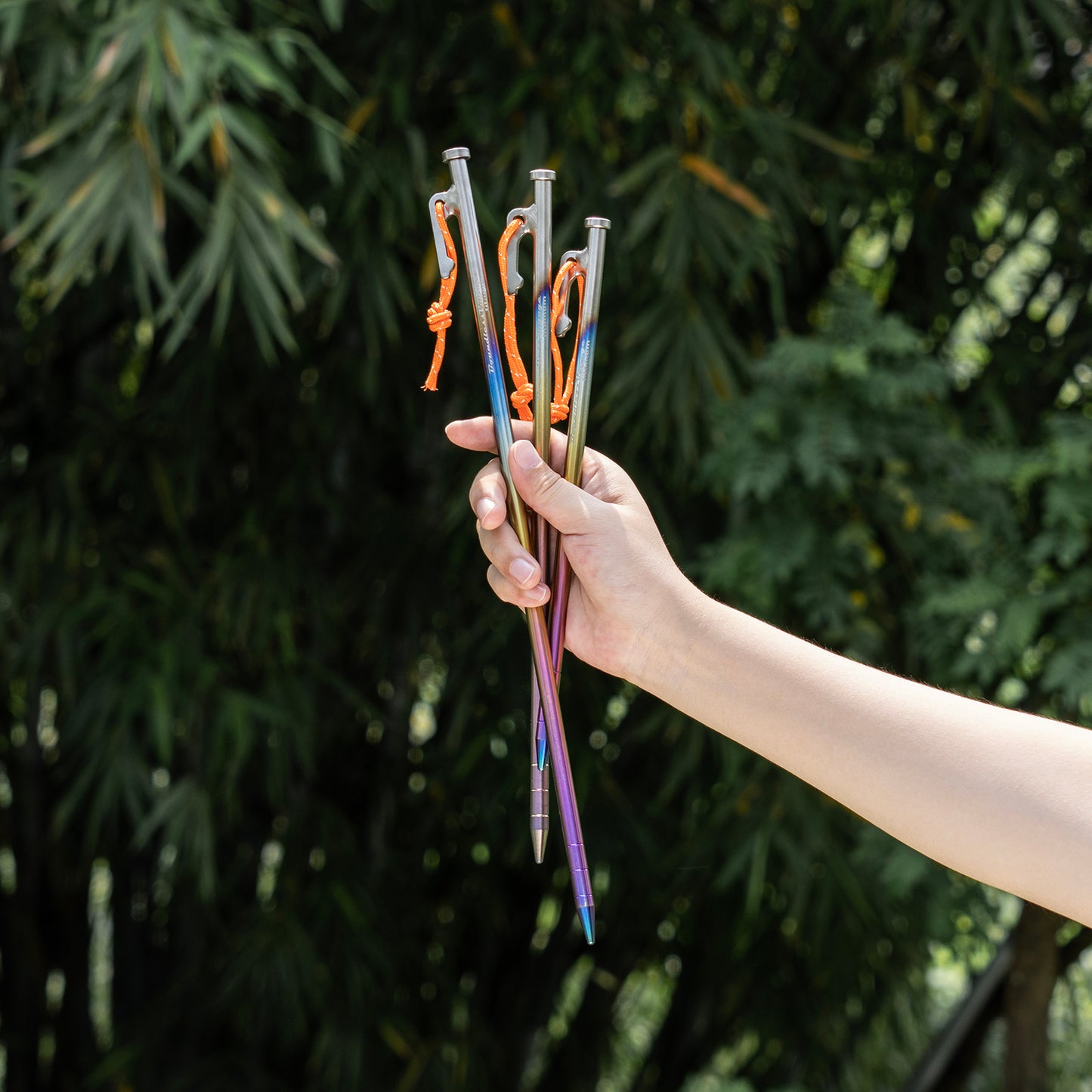 Boundless Voyage 6Pcs Titanium Alloy Tent Stakes | Multi-Size Portable Tent Peg Nails 24cm/30cm/35cm/40cm, Heavy Duty Outdoor Gear for Camping, Picnic, Hiking & Backpacking Ti4016P
