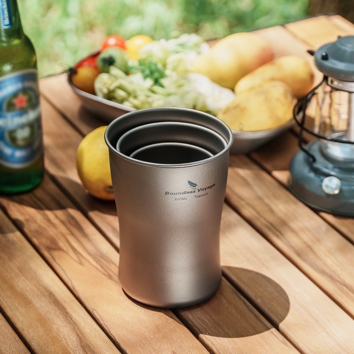 Boundless Voyage 240ml/380ml/600ml Pure Titanium Beer Mug | Ultralight Coffee & Juice Tea Cup for Outdoor Camping & Picnic Ti3231D-Ti3234D