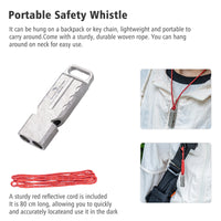 Boundless Voyage Titanium Dual Tube Survival Whistle, High Decibel Emergency Whistle, Lightweight & Durable Outdoor Safety Whistle for Camping Hiking Backpacking Ti9029O