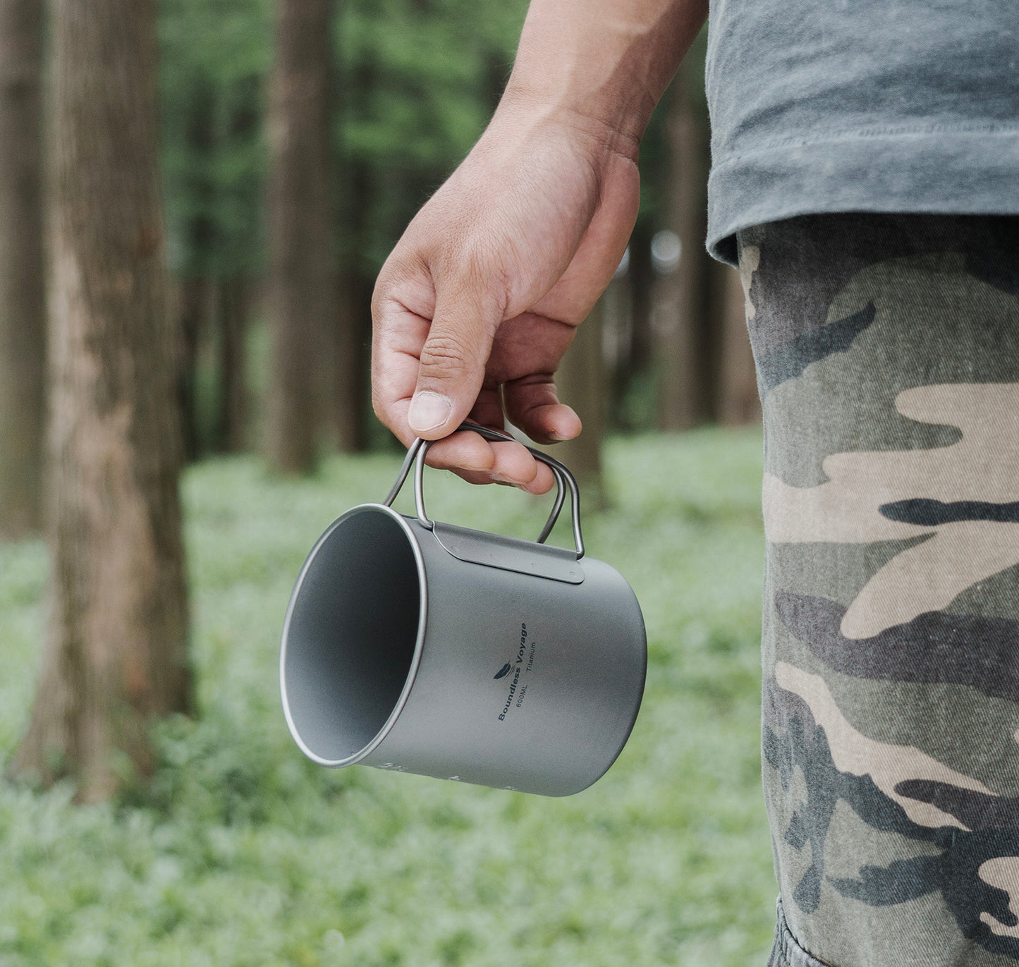 Boundless Voyage 300ml Single Wall Titanium Cup with Lid | Ultralight Portable Camping Mug for Tea Coffee EDC Hiking Ti3034D