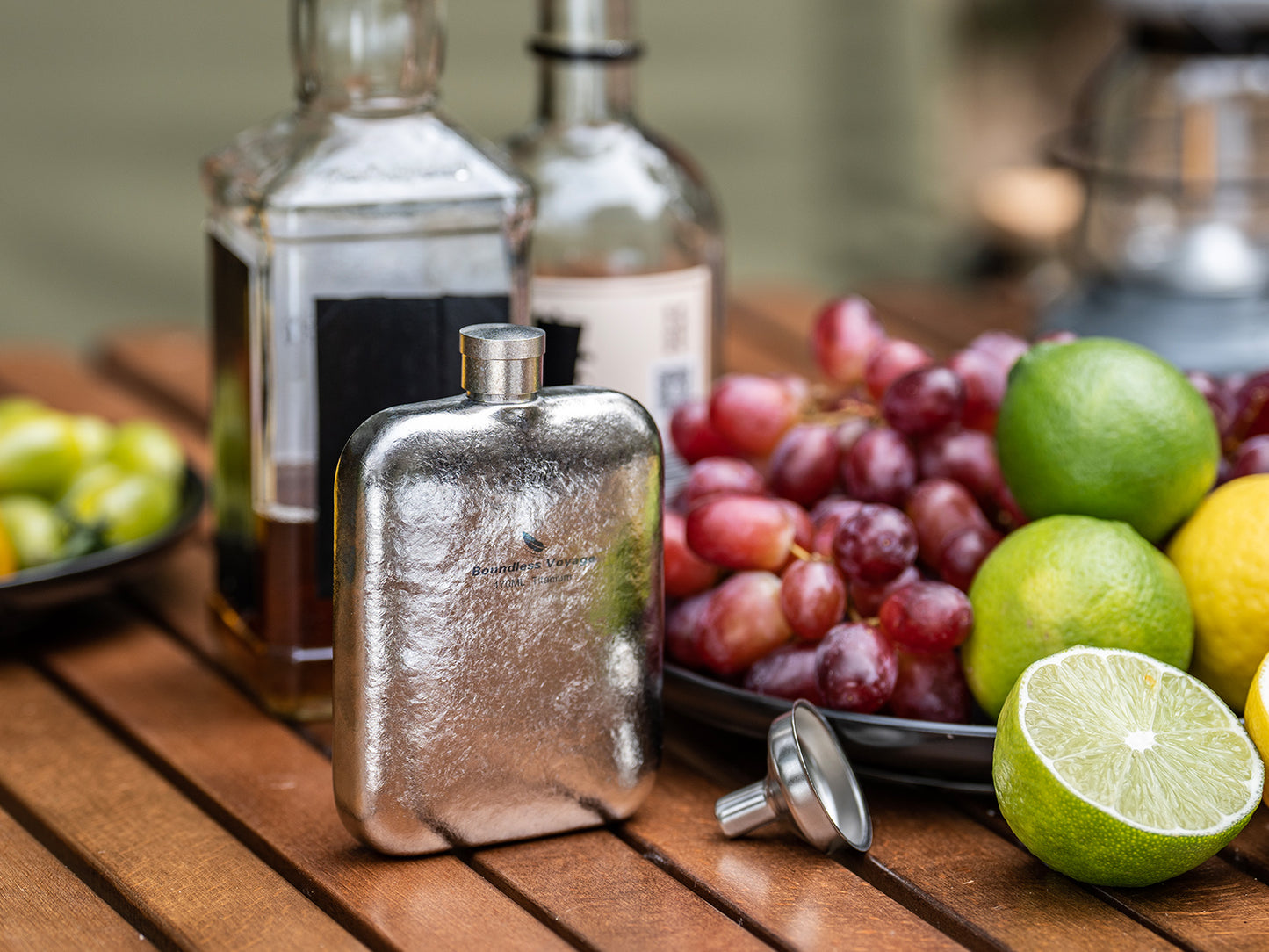 Boundless Voyage Titanium Hip Flask 170ml Small Liquor Flask Bottle for Whiskey Vodka Wine Portable Travel Outdoor Ultralight Pocket Drinkware for Men & Women Ti3263D