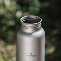 Boundless Voyage Titanium Sport Bottle 800ml with Leakproof Lid & Hook Camping Cycling Drinking Wide Mouth Single Layer Bottle Outdoor Travel Water Flask Pot Ultra-light 172g Ti3003D