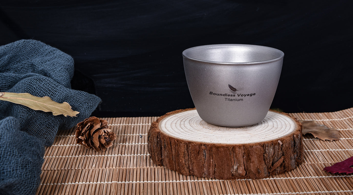 Boundless Voyage Double-Wall Pure Titanium Drinking Mug | Portable Tea Cup for Camping, Picnic & Daily Home Use Ti3089D