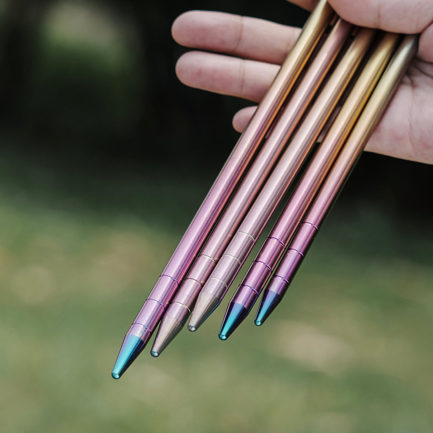 Boundless Voyage Pure Titanium Alloy Tent Stakes 6Pcs | Multi-Size Portable Tent Peg Nails, 20cm/24cm/30cm/35cm/40cm Heavy Duty Outdoor Accessories for Camping, Picnic, Hiking & Backpacking Ti4013P