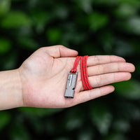 Boundless Voyage Titanium Dual Tube Survival Whistle, High Decibel Emergency Whistle, Lightweight & Durable Outdoor Safety Whistle for Camping Hiking Backpacking Ti9029O