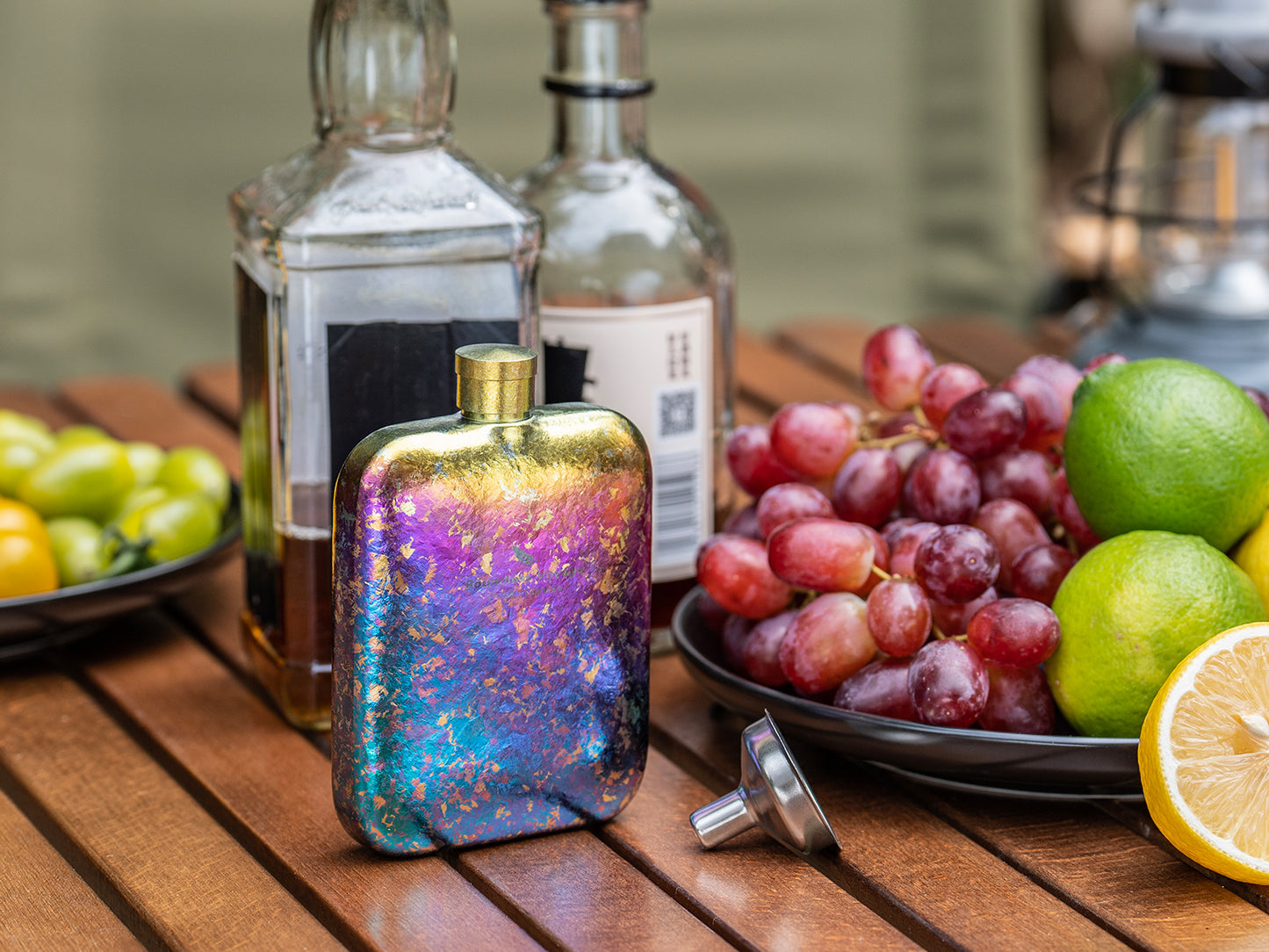 Boundless Voyage Titanium Hip Flask 170ml Small Liquor Flask Bottle for Whiskey Vodka Wine Portable Travel Outdoor Ultralight Pocket Drinkware for Men & Women Ti3263D