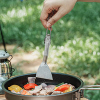 Boundless Voyage Titanium Folding Spatula Frying Shovel with Folding Handle Food Turner for Camp Kitchen Outdoor Cooking Ti1076T