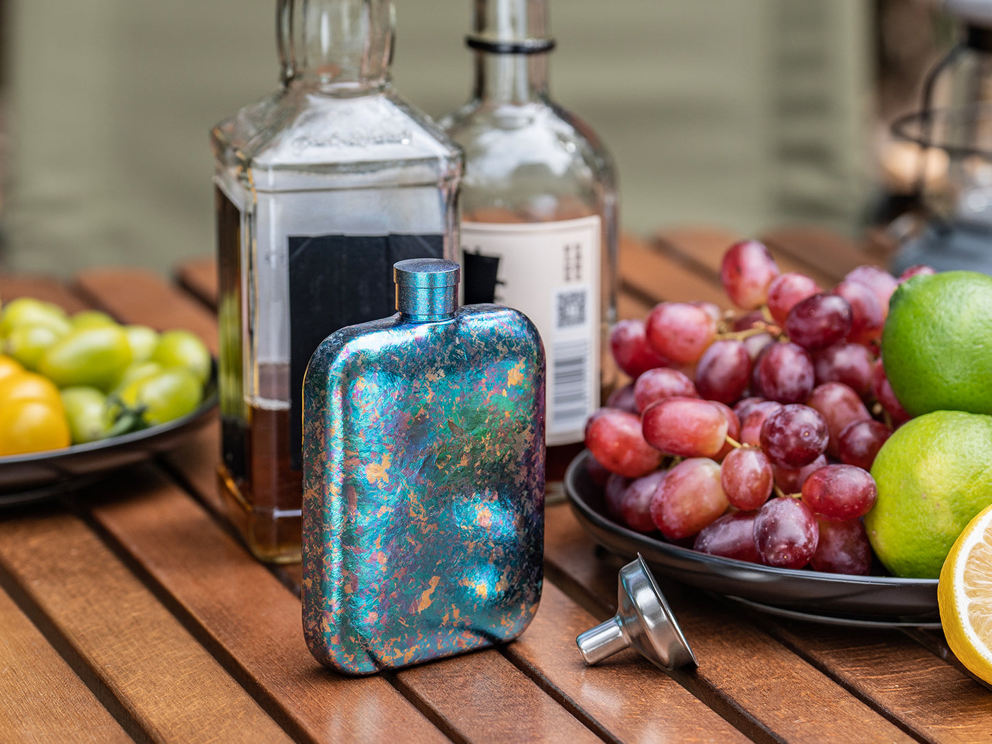 Boundless Voyage Titanium Hip Flask 170ml Small Liquor Flask Bottle for Whiskey Vodka Wine Portable Travel Outdoor Ultralight Pocket Drinkware for Men & Women Ti3263D