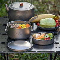 Boundless Voyage Outdoor Titanium Lunch Box Salad Soup Bowl with Lid Daily Separated Multi-layer Office Worker Bento Box Uncoated Ti1095T
