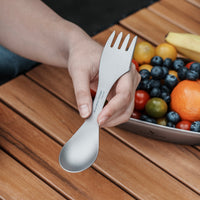 Boundless Voyage Titanium Spork 3-in-1 Fork, Spoon, Knife Cutlery Combo Ultra Lightweight Camping Utensil Ti1064T