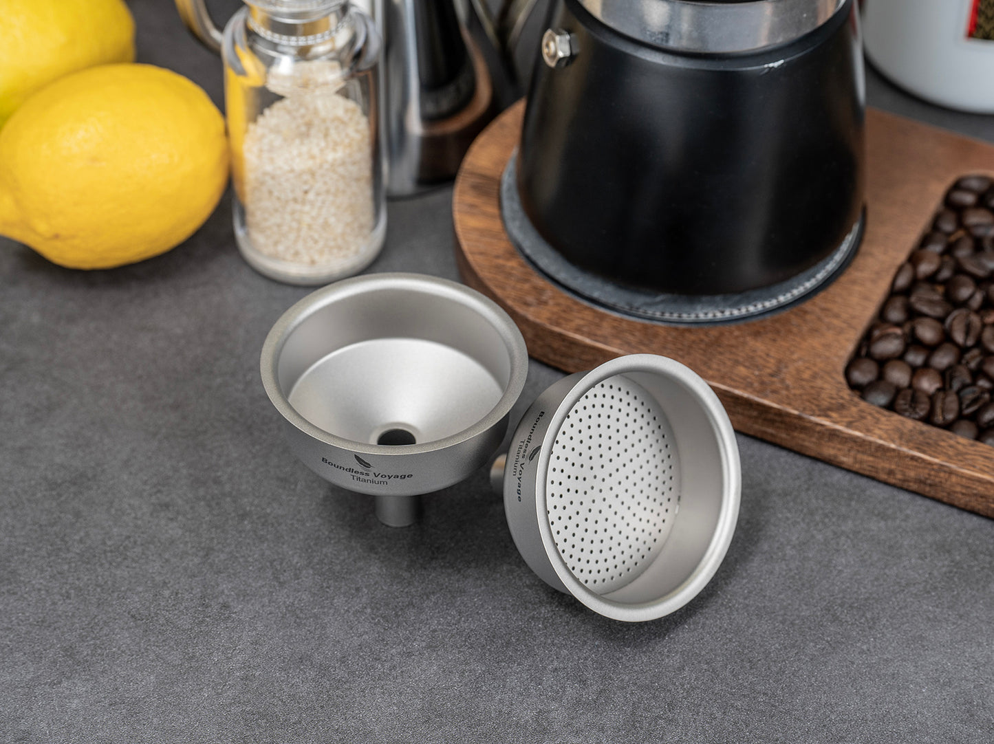 Boundless Voyage Titanium Funnel Flagon Accessories Multi-use Kitchen Funnel for Transferring Liquid, Fluid, Cooking Oils, Jam & Powder Ti3075D/Ti3076D