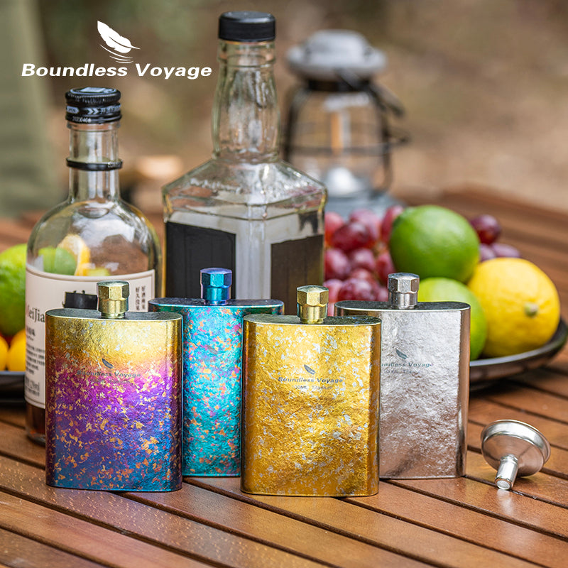 Boundless Voyage Titanium Colorful Flask 100ml Ultralight Mini Ti Flagon for Outdoor Travel Water Juice Whiskey Wine Pot Bottle 100ml Ti3262D