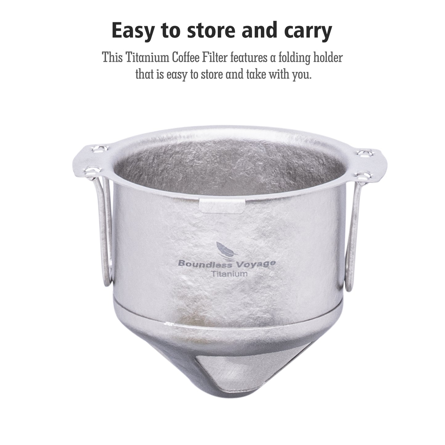 Boundless Voyage Titanium Folding Coffee Drip Filter, Ultralight Portable Hanging Ear Hand Brew Filter for Camping Travel Home, Ti6002P