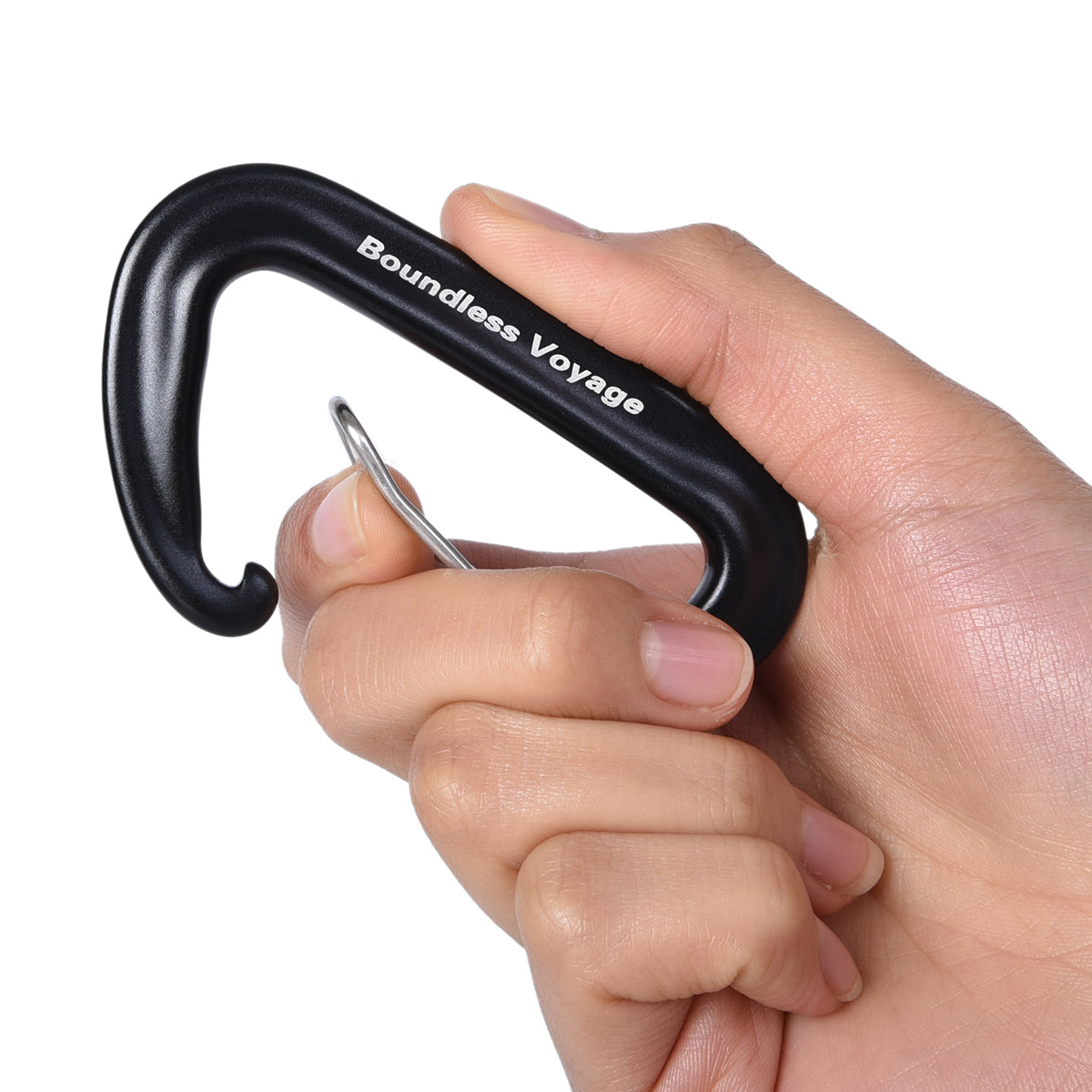 Boundless Voyage Aluminum‑Alloy Carabiners, 2Pcs /4Pcs /6Pcs Spring‑Loaded Utility Clips in Blue, Red, Black for Outdoor Camping, Keychains and Daily‑Use BV1026