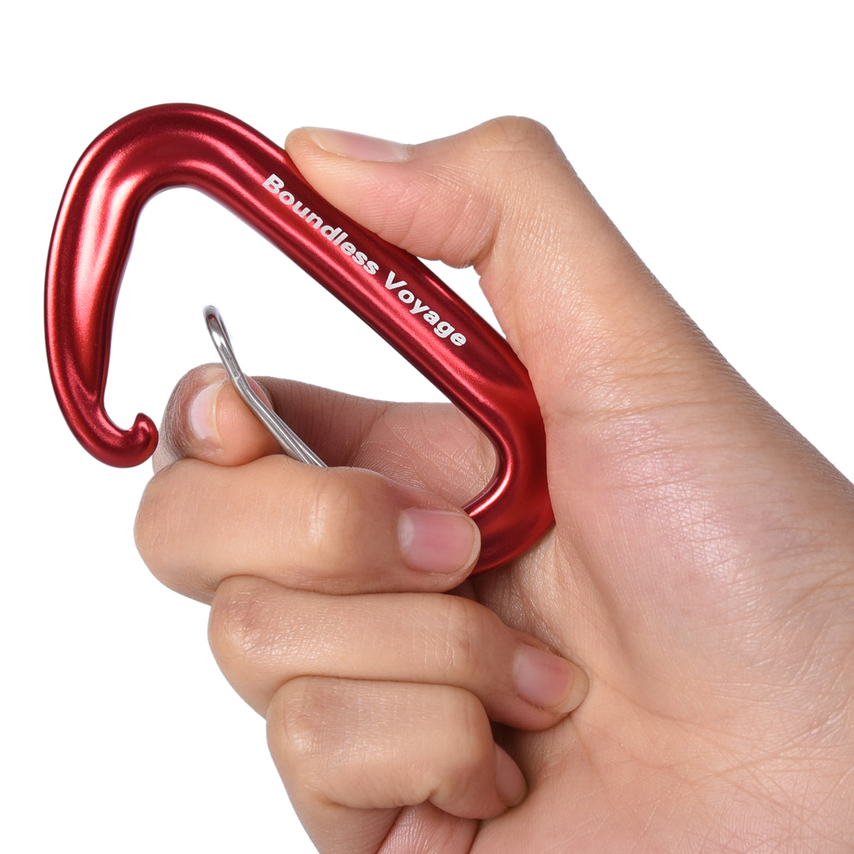 Boundless Voyage Aluminum‑Alloy Carabiners, 2Pcs /4Pcs /6Pcs Spring‑Loaded Utility Clips in Blue, Red, Black for Outdoor Camping, Keychains and Daily‑Use BV1026