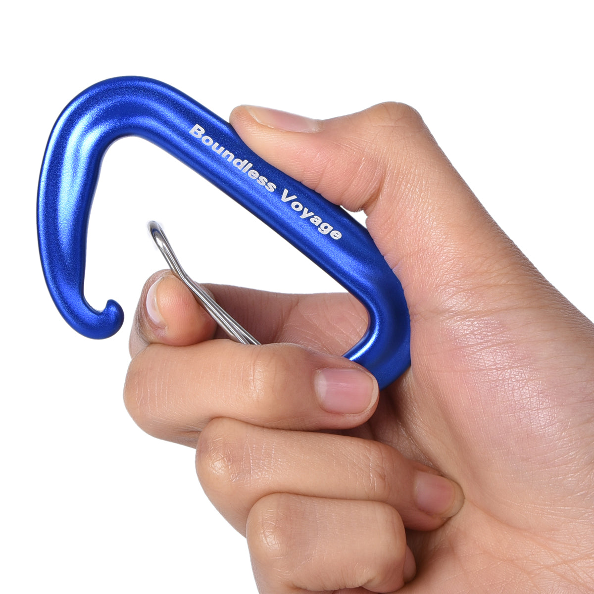 Boundless Voyage Aluminum‑Alloy Carabiners, 2Pcs /4Pcs /6Pcs Spring‑Loaded Utility Clips in Blue, Red, Black for Outdoor Camping, Keychains and Daily‑Use BV1026