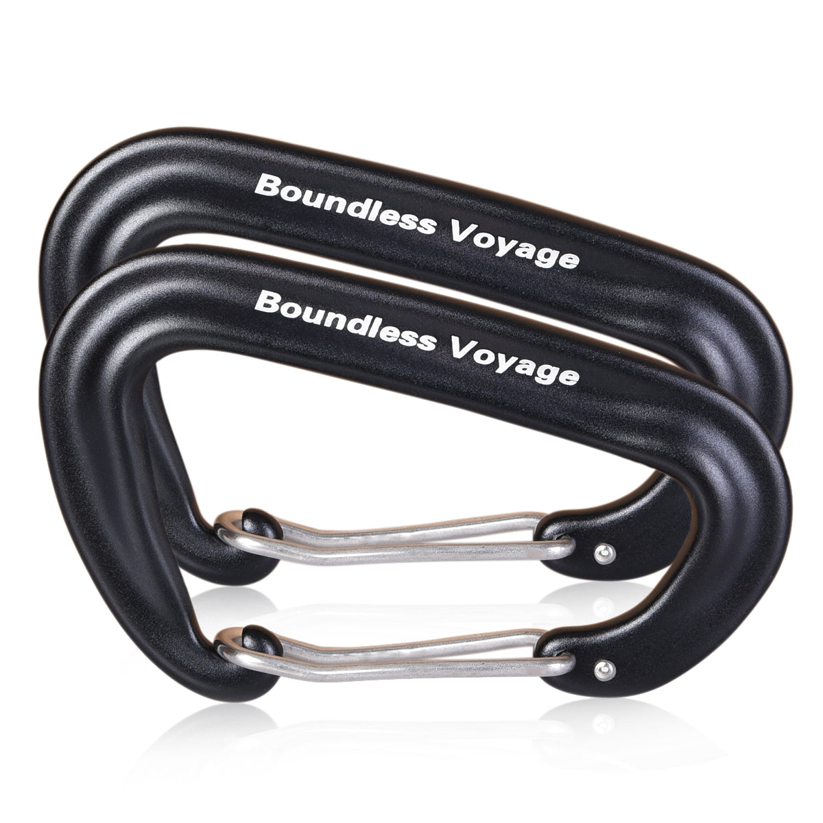 Boundless Voyage Aluminum‑Alloy Carabiners, 2Pcs /4Pcs /6Pcs Spring‑Loaded Utility Clips in Blue, Red, Black for Outdoor Camping, Keychains and Daily‑Use BV1026