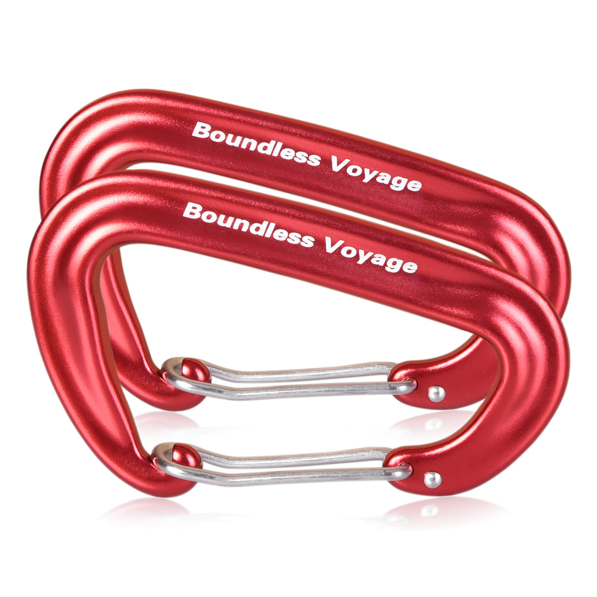Boundless Voyage Aluminum‑Alloy Carabiners, 2Pcs /4Pcs /6Pcs Spring‑Loaded Utility Clips in Blue, Red, Black for Outdoor Camping, Keychains and Daily‑Use BV1026