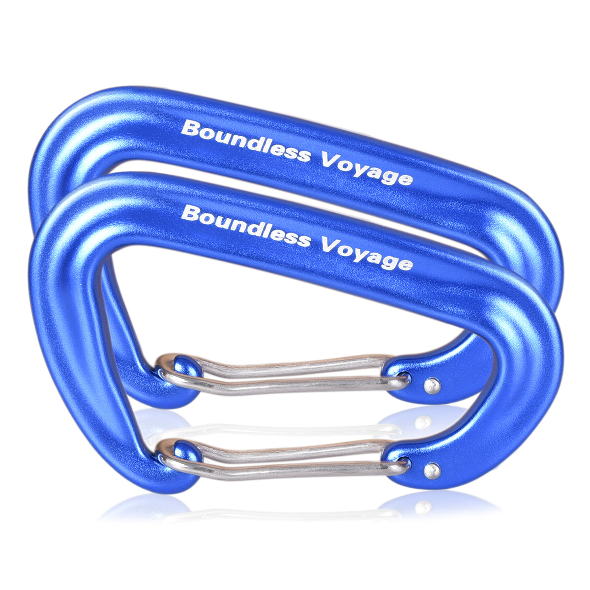 Boundless Voyage Aluminum‑Alloy Carabiners, 2Pcs /4Pcs /6Pcs Spring‑Loaded Utility Clips in Blue, Red, Black for Outdoor Camping, Keychains and Daily‑Use BV1026