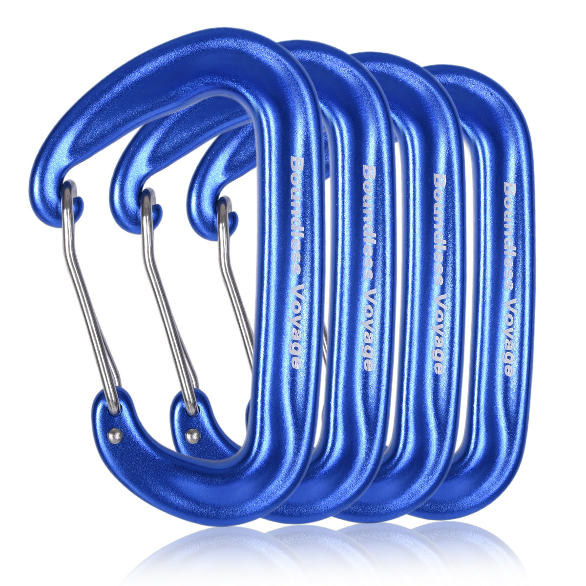 Boundless Voyage Aluminum‑Alloy Carabiners, 2Pcs /4Pcs /6Pcs Spring‑Loaded Utility Clips in Blue, Red, Black for Outdoor Camping, Keychains and Daily‑Use BV1026