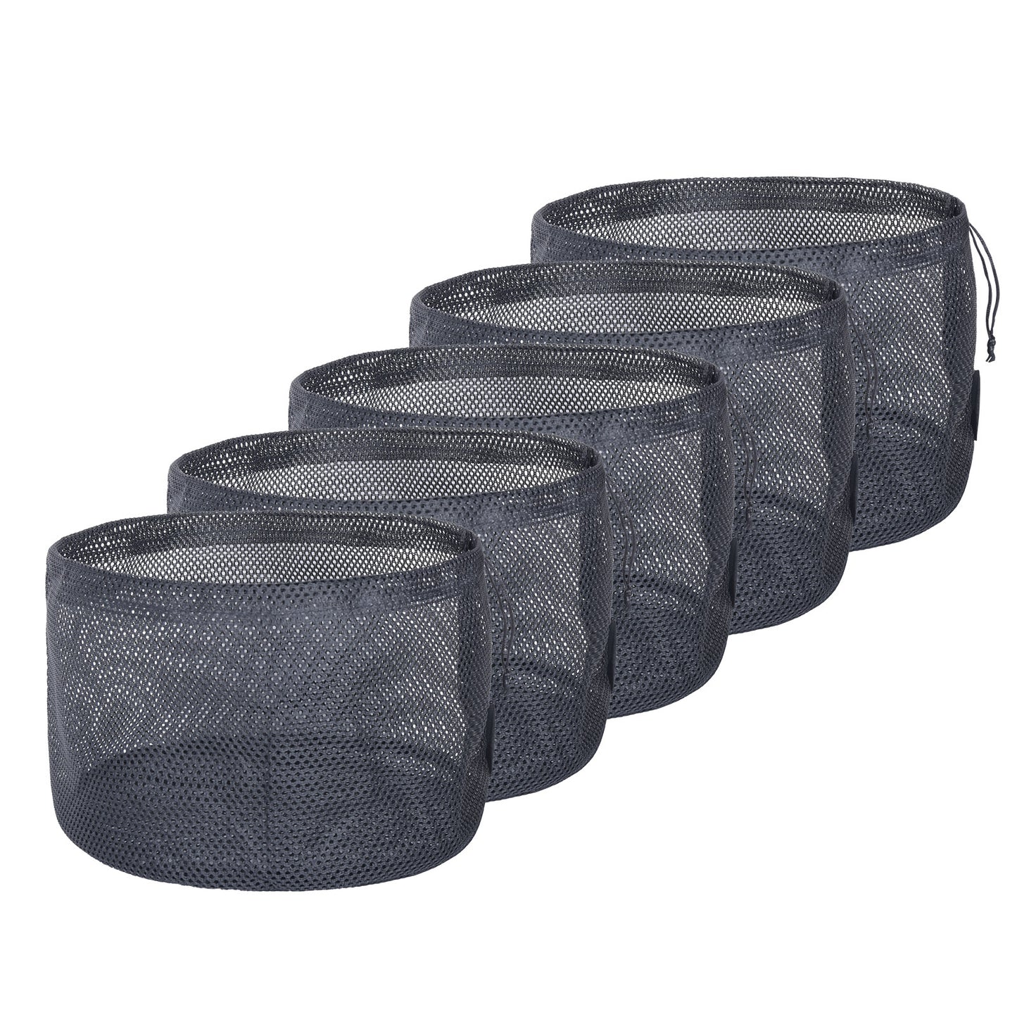 Boundless Voyage 5Pcs Nylon Mesh Storage Stuff Sacks, Drawstring Mesh Organizer Bags for Camping Gear, Clothes, Pot, Balls & Outdoor Supplies, 3 Sizes Optional BVP06/BVP07/BVP08
