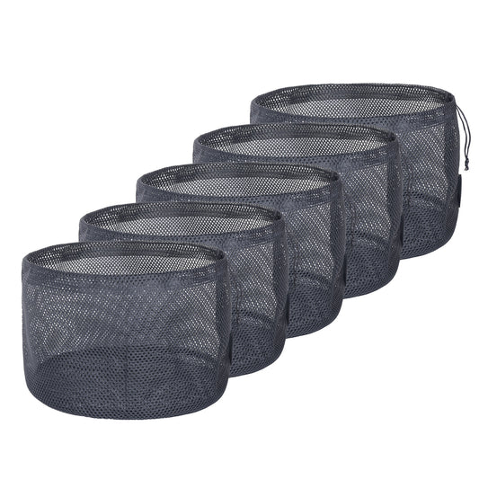 Boundless Voyage 5Pcs Nylon Mesh Storage Stuff Sacks, Drawstring Mesh Organizer Bags for Camping Gear, Clothes, Pot, Balls & Outdoor Supplies, 3 Sizes Optional BVP06/BVP07/BVP08