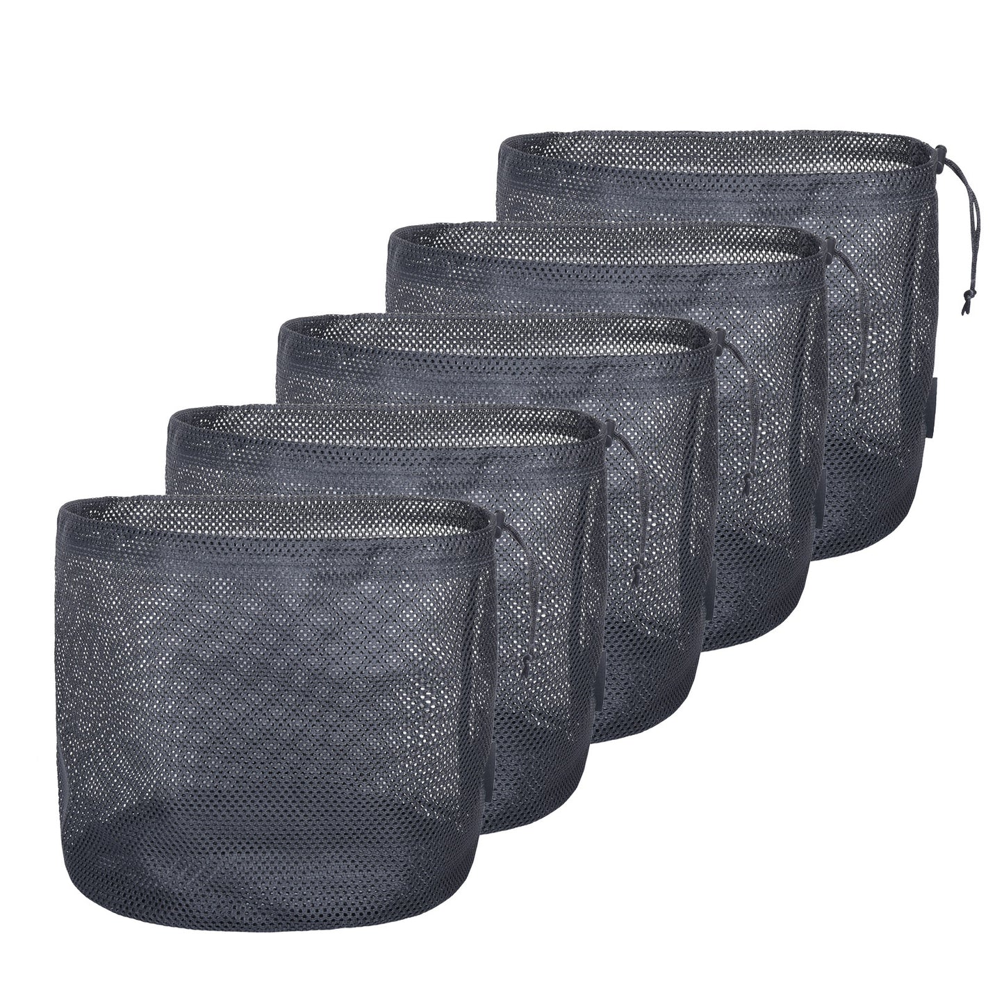 Boundless Voyage 5Pcs Nylon Mesh Storage Stuff Sacks, Drawstring Mesh Organizer Bags for Camping Gear, Clothes, Pot, Balls & Outdoor Supplies, 3 Sizes Optional BVP06/BVP07/BVP08