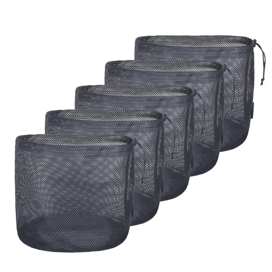 Boundless Voyage 5Pcs Nylon Mesh Storage Stuff Sacks, Drawstring Mesh Organizer Bags for Camping Gear, Clothes, Pot, Balls & Outdoor Supplies, 3 Sizes Optional BVP06/BVP07/BVP08