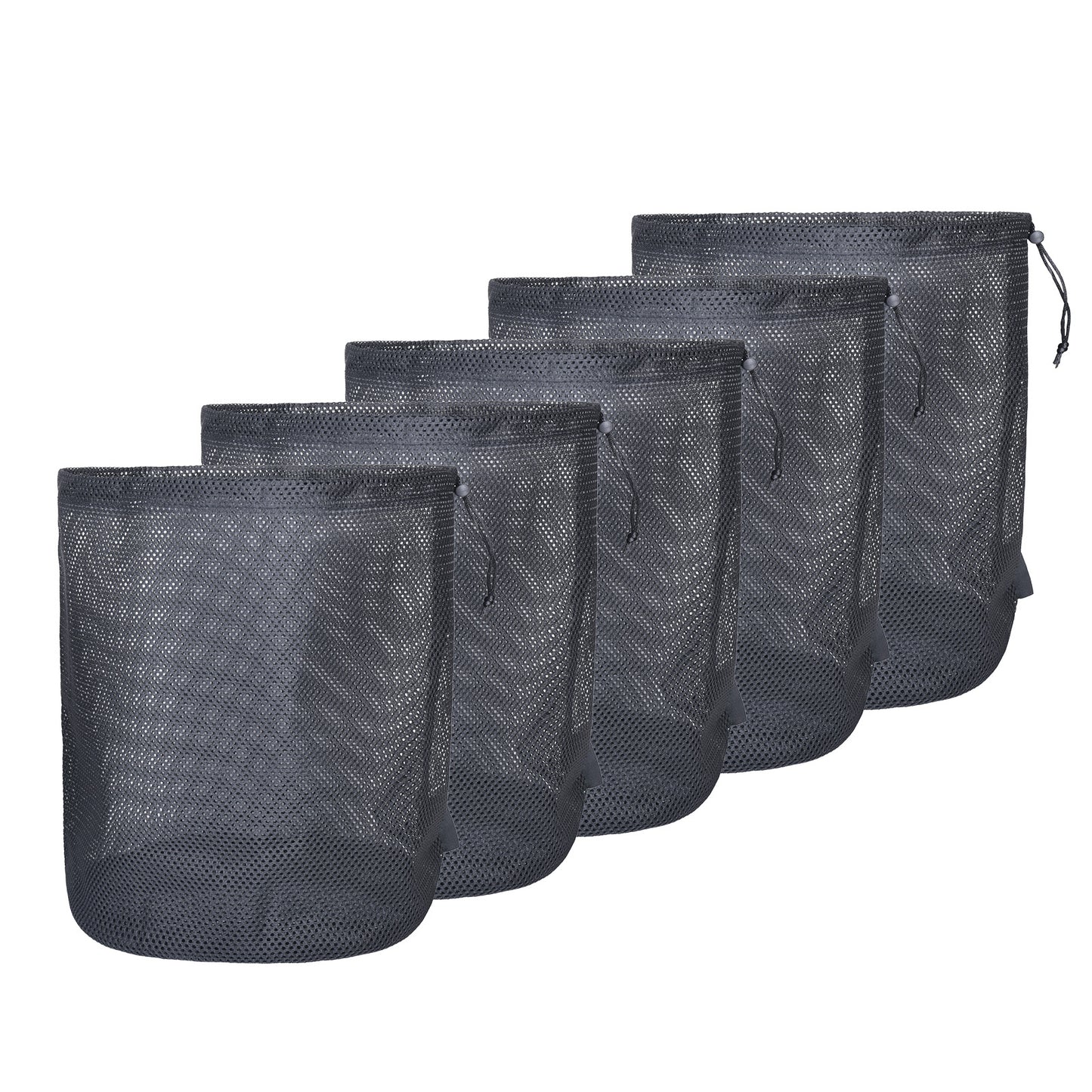 Boundless Voyage 5Pcs Nylon Mesh Storage Stuff Sacks, Drawstring Mesh Organizer Bags for Camping Gear, Clothes, Pot, Balls & Outdoor Supplies, 3 Sizes Optional BVP06/BVP07/BVP08
