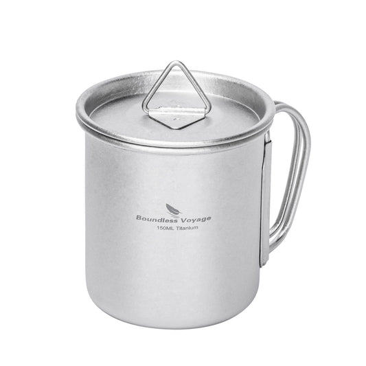 Boundless Voyage Titanium Mug with Lid Crystalline Finish 150ml to 950ml Ultralight for Camping Hiking Ti3038D Ti3043D