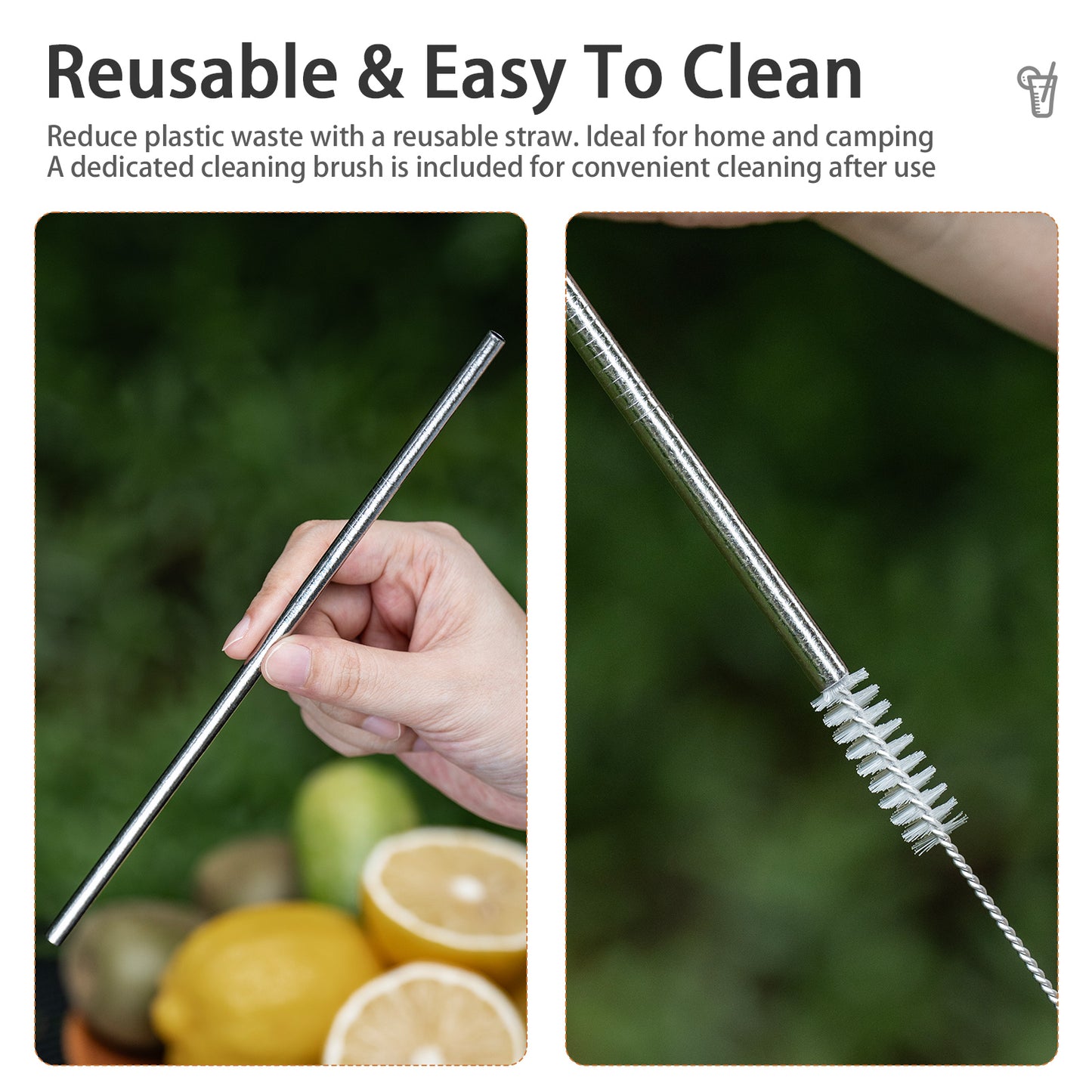 Boundless Voyage Titanium Drinking Straws, Reusable Pure Titanium Metal Straws 6mm 8mm Ti1016T Ti1017T