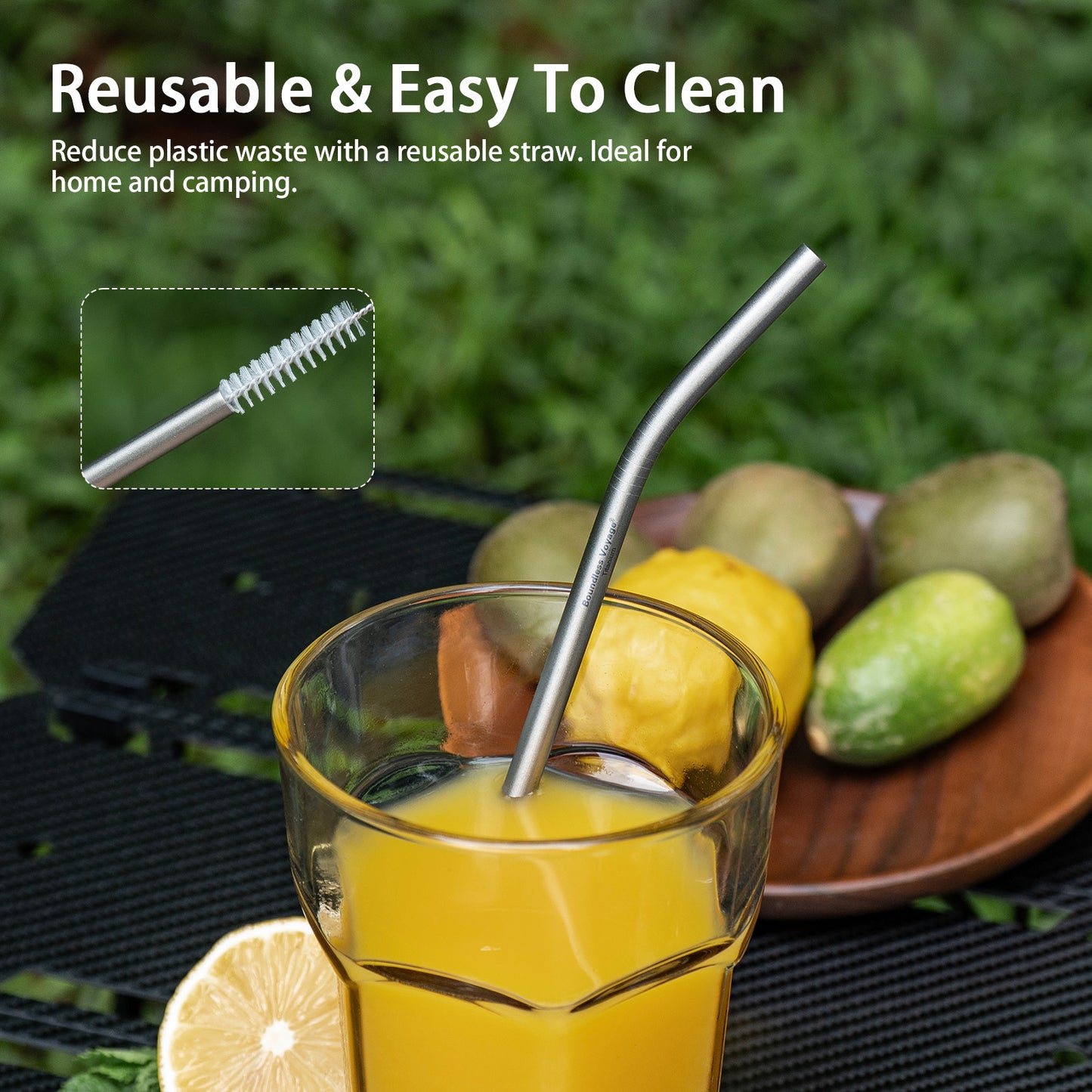 Boundless Voyage Titanium Drinking Straws, Reusable Pure Titanium Metal Straws 6mm 8mm Ti1016T Ti1017T
