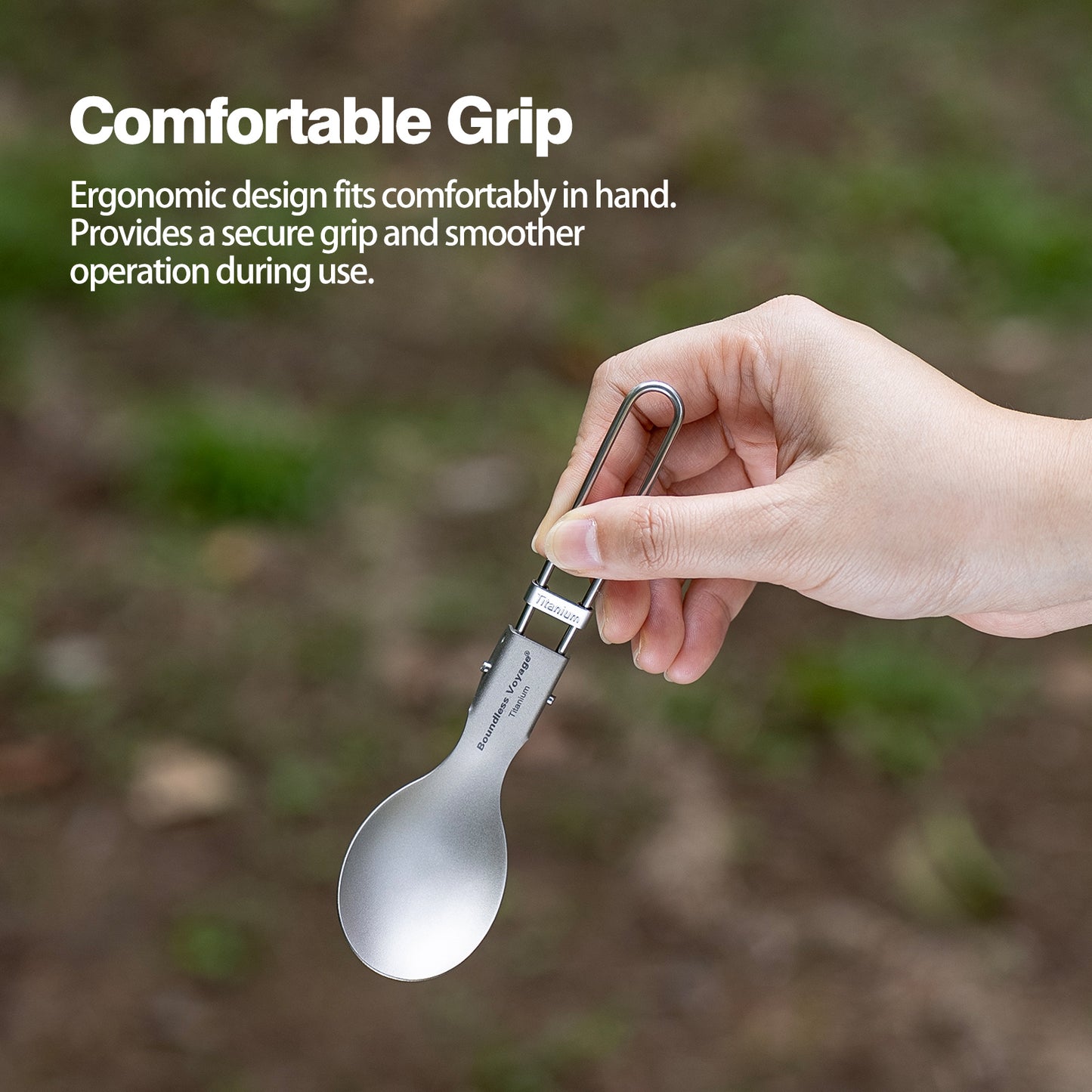 Boundless Voyage Titanium SpoonPortable Folding Tableware  for Home Camping Restaurants Ti1021T