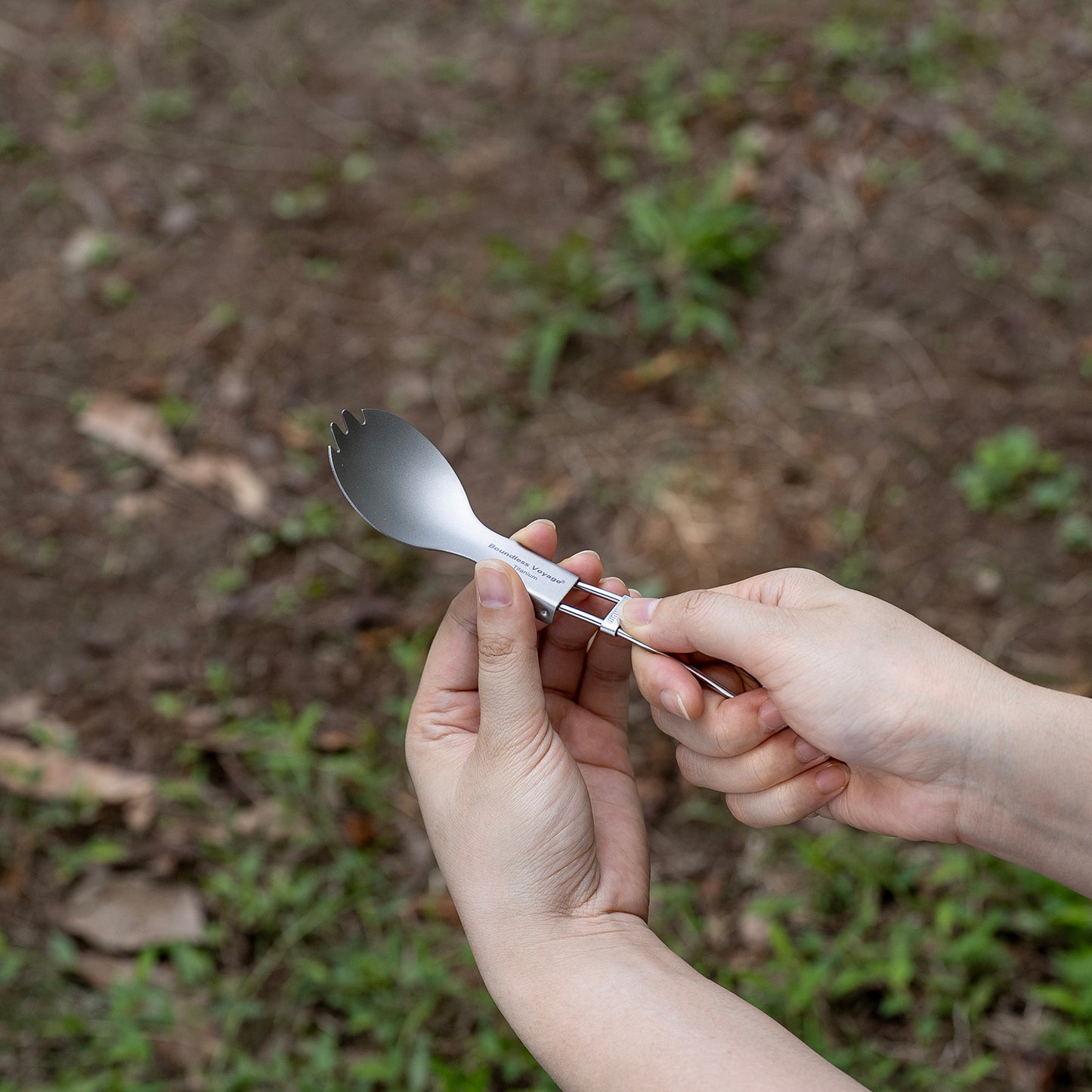 Boundless Voyage Titanium SpoonPortable Folding Tableware  for Home Camping Restaurants Ti1021T