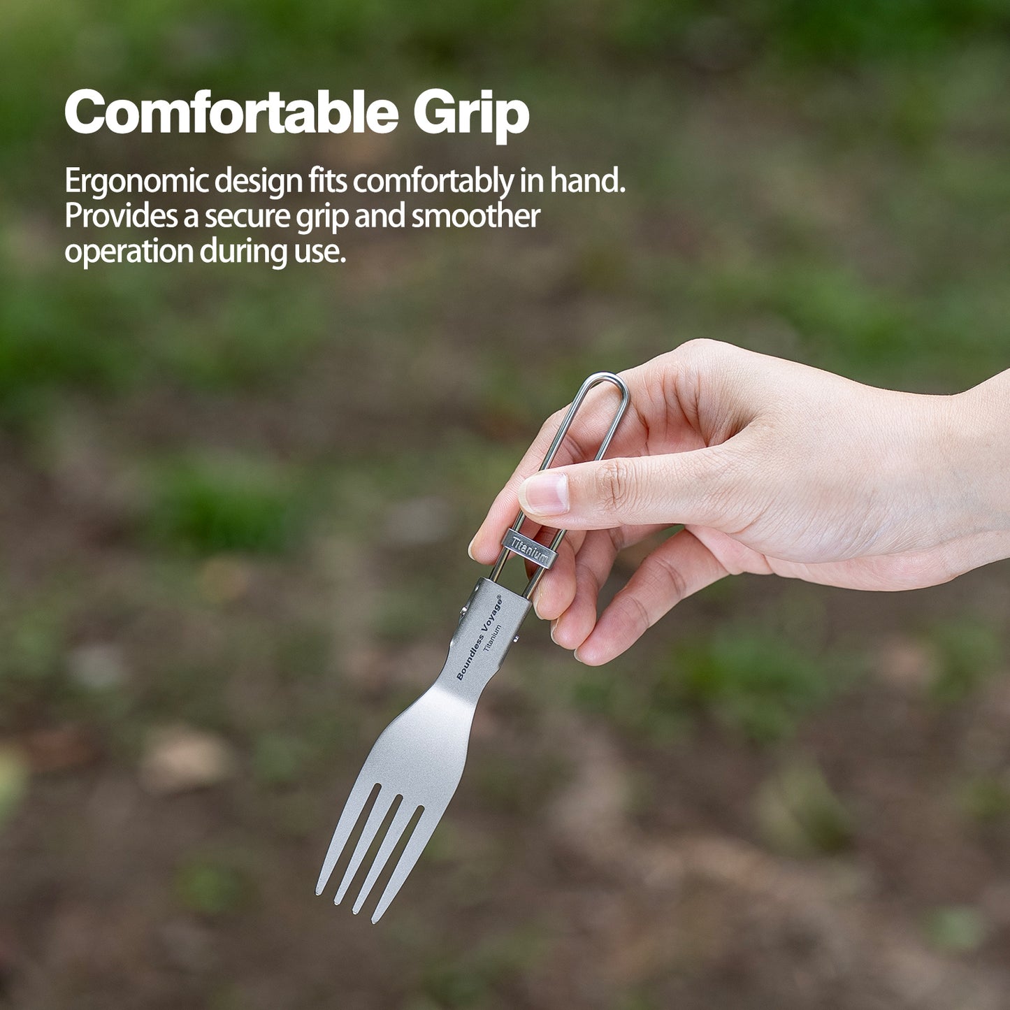 Boundless Voyage Titanium SpoonPortable Folding Tableware  for Home Camping Restaurants Ti1021T